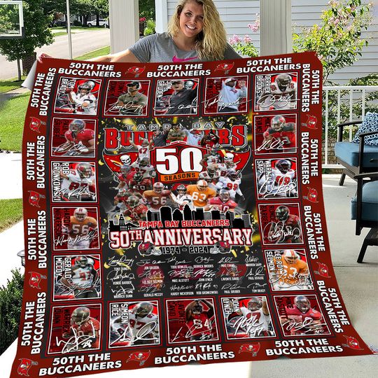 Tampa Bay Buccaneers 1974-2024 50th Anniversary Fleece Blanket