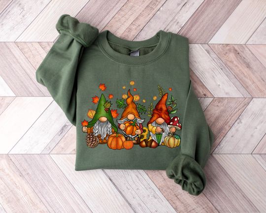Gnomes Fall Sweatshirt, Cute Gnome Sweater, Fall Gift, Fall Shirt, Gift For Thanksgiving, Thanksgiving Gnome, Thanksgiving Sweatshirt