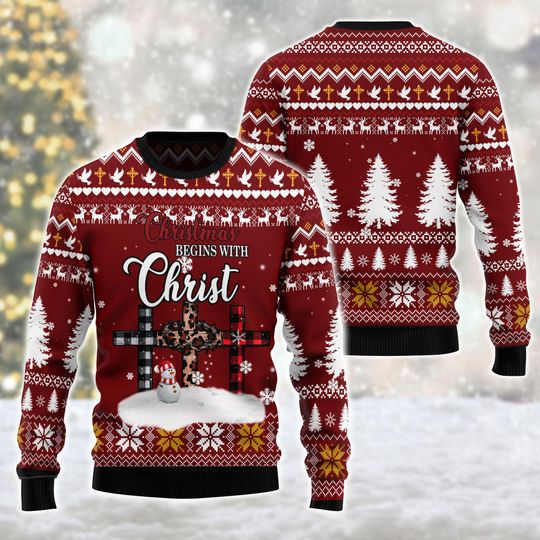 Christian Christmas Ugly Christmas Sweater, Love Jesus Xmas Sweater, Holiday Holiday Gift, Christmas Lover Sweater