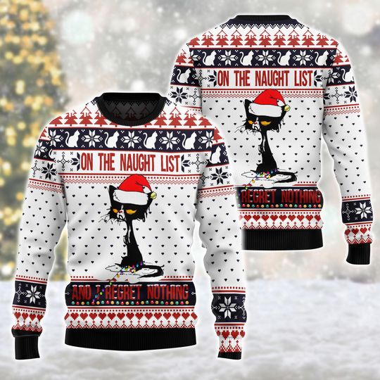 Discover Cat Meowy Christmas Ugly Christmas Sweater Love cat Sweater Happy Holiday Sweater Lover Xmas Sweater Gift, Christmas Gift