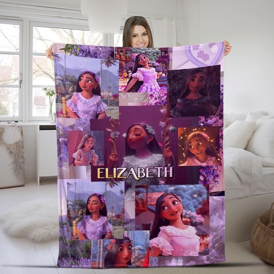 Discover Encanto Characters Costume Blanket, Disney Kids Birthday Blanket, Bruno Isabela Luisa Mirabel Blanket, Disney Cartoon Movie Blanket AXIW05