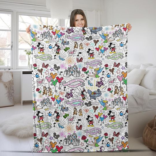 Discover Personalized Disney Blanket/Custom Name Disney Blanket/Minnie Mouse Blanket/Micky Mouse Blanket/Disney Baby Birthday Blanket OGYZ63