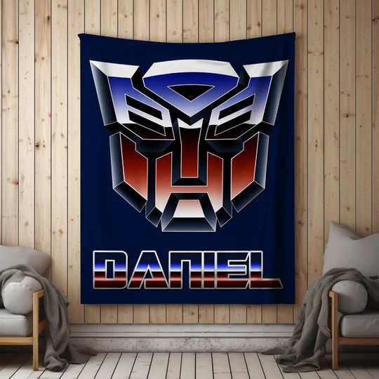 Custom Transformer Blanket, Personalized Robot Blankets, Boy Bed Room Blanket
