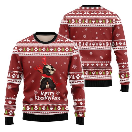 Discover Frenchie Naughty Dog Ugly Christmas Sweater, Love Dog Ugly Xmas Sweater, Happy Holiday Sweater Lover Xmas Sweater Gift, Christmas Gift