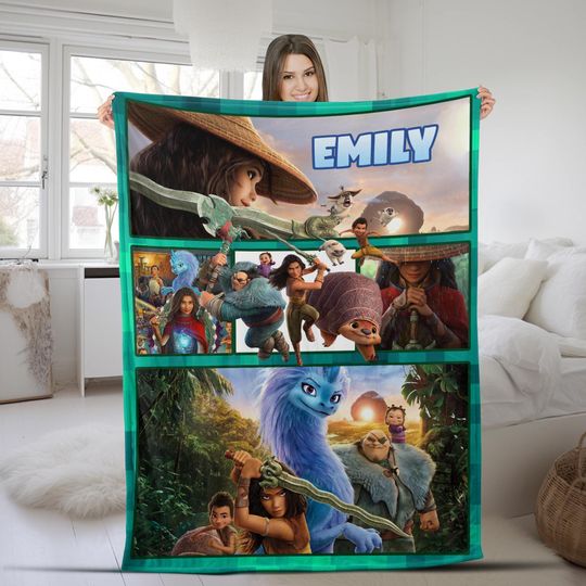 Discover Raya And The Last Dragon Blanket Custom Name, Personalized Blanket, Customized Bedding Comfortable Bedroom Birthday Child Gift SKXI20