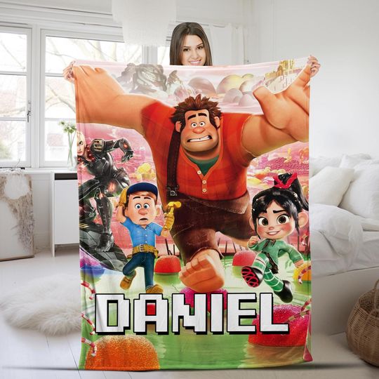 Discover Custom Name Blanket Disney Wreck-it Ralph Blanket, Personalized Blankets Birthday Gift Customized SKYV04