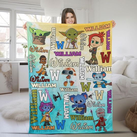 Discover Custom Name Star War Blanket/Young Jedi Adventures Blanket/Star Wars Movie Blanket/Galactic Empire Bedding/Darth Vader Blanket OGYY13