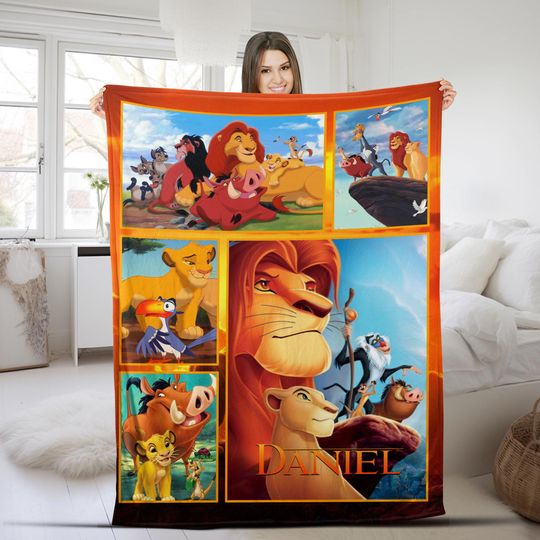 Discover Personalized Name Lion King Blanket, Disney Lion King Birthday Gift, Lion King Baby Gift, Lion King Fleece Sherpa Blanket SKXH18