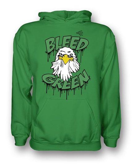 Discover Bleed Green Swoop Hoodie by Art History 101