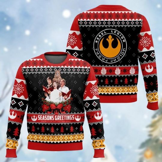 Discover Christmas Star Wars Ugly Sweater, Princess Leia And Chewbacca Xmas Sweatshirt, Disney Trip Holiday Sweater, Disney Xmas Gift