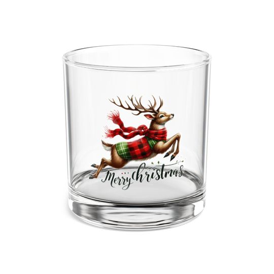 Discover Christmas Reindeer Rocks Glass, Festive Holiday Entertaining Tumbler, Merry Christmas Party Decor, 10oz Whiskey Glass, Holiday Barware,
