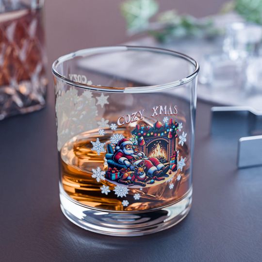 Discover Xmas Rocks Glass Set: Holiday Barware, 10oz