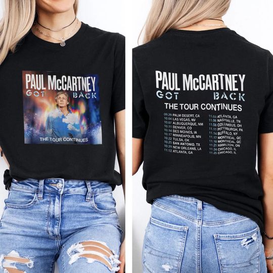 Discover Got Back 2025 Tour T-Shirt: P mccartney Concert Tee