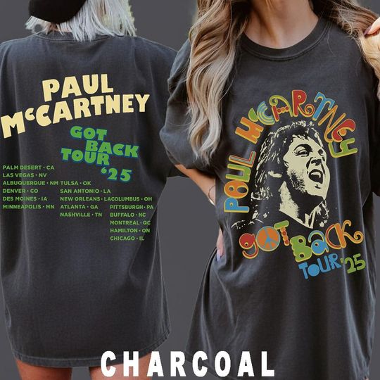 P McCartney 2025 Tour T-Shirt Fan Merch Tribute