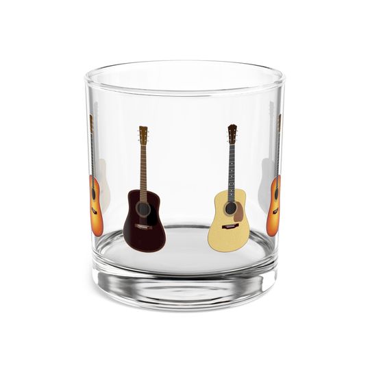 Discover Acoustic Guitar Rocks Glass, 10oz - Perfect Gift for Music Lovers