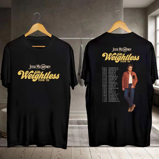 Discover Jesse McCartney The Weightless Tour 2025 Shirt, Jesse McCartney Graphic Shirt, Jesse McCartney Fan Gift Shirt, Jesse McCartney Concert Merch