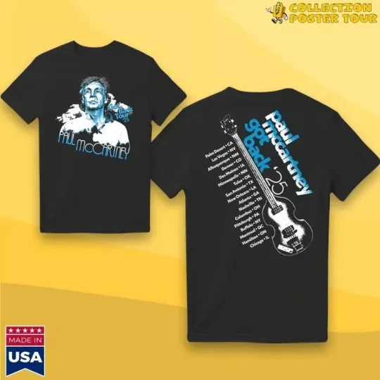 P McCartney Got Back 2025 Tour Double Sided T-Shirt