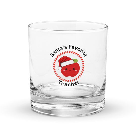 Discover Christmas rocks glass, Christmas teacher glass, Christmas glass for teaching staff, Christmas gift for teacher, Santa teacher glass