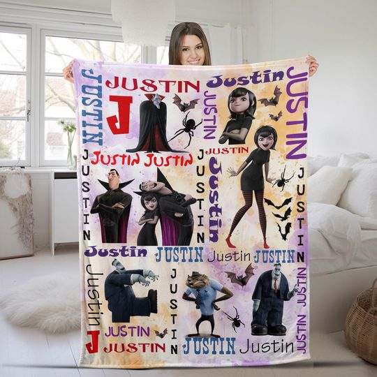 Custom Hotel Transylvania Dracula Hotel Blanket, Dracula Hotel Blanket Chirstmas Gift