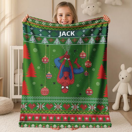 Discover Marvel Spider-Man Upside Down Ugly Christmas Blanket, Spider-Man Christmas Blanket, Marvel Christmas 2025 Blanket AXIR18