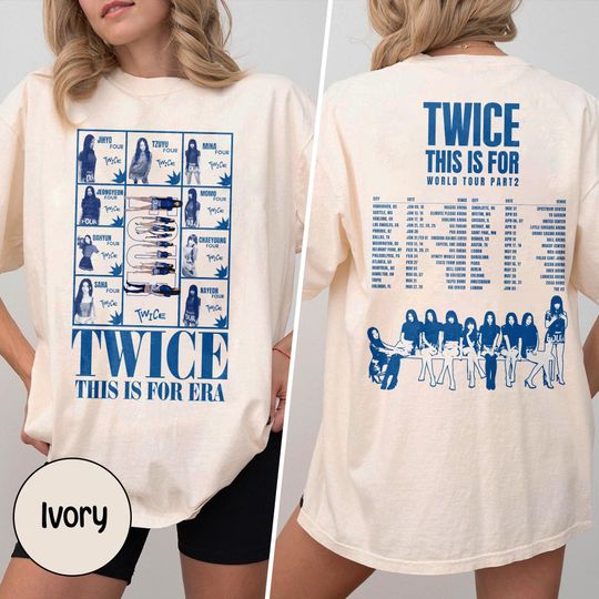Discover Retro Twice This Is For World Tour Dates Shirt, Twice Member Shirt, Twice 2026 World Tour, Kpop Twice Sana, Momo, Mina, Jihyo, Chaeyoung