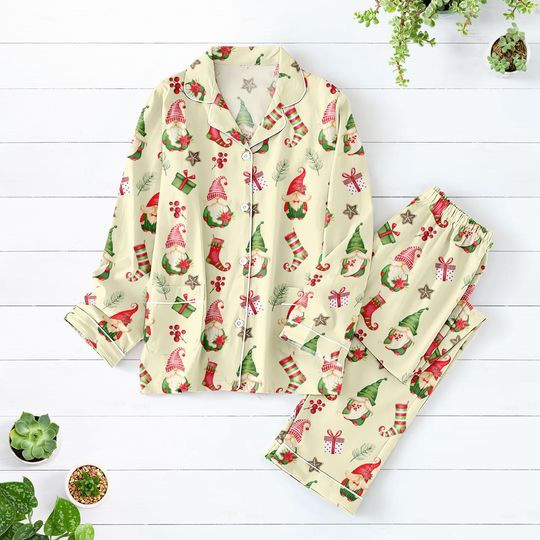 Discover Christmas Gnome Pajamas Set, Merry Xmas Matching Family Pajamas, Cute Xmas Loungewear, Funny Party Holiday Pajamas, Christmas Gift