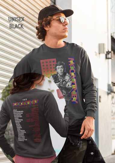 P mccartney  1989 Tour Long Sleeve Shirt | Classic Rock Merch | Concert Tee for Fans