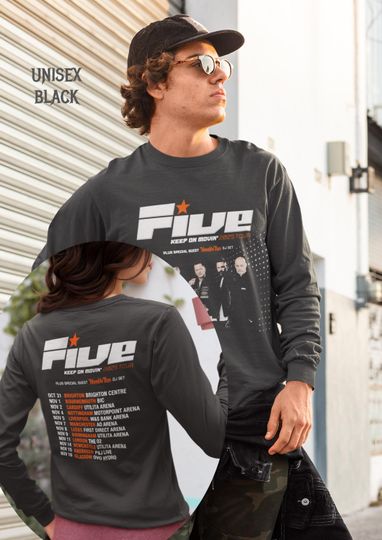 Five  Keep On Movin 2025 Tour Long Sleeve Shirt | Pop Band Merch | Concert Outfit for Music Lovers