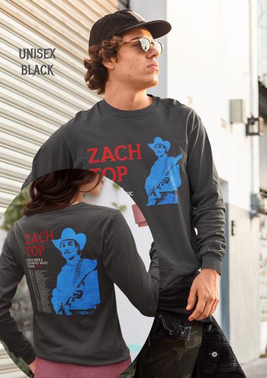 Zach Top Long Sleeve Shirt | Cold Beer & Country Music Tour 2025 Merch | Western Concert Tee