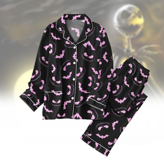 Discover Halloween Jack Skellington Pajamas Set, Disney Nightmare Before Christmas Women Pajamas, Spooky Holiday Pajamas