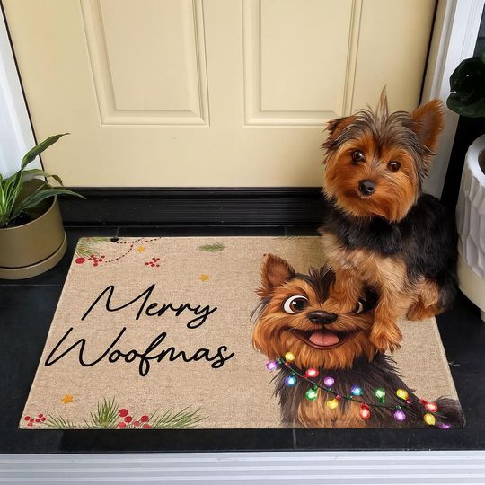 Discover Merry Woofmas, Personalized Doormat, Funny Door Mats, Dog Doormat, Dog Owner Gifts, Dog Mom, Dog Gifts, Christmas Gift for Dog Lover