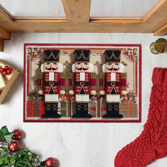 Discover Nutcracker Xmas Doormat, Christmas Entryway Mat, Festive Front Door Rug, Holiday Home Decor Gift Idea, Nutcracker Holiday Home Decor