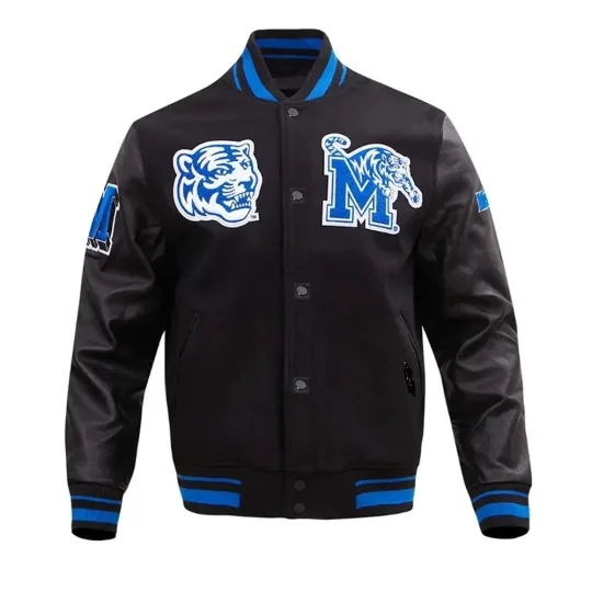 Discover Letterman Classic Black  Varsity Jacket University of Memphis varsity jacket