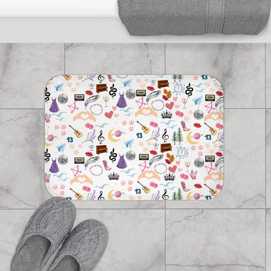 Discover Swifty Eras Bath Mat: Microfiber Taylor Bathroom Decor