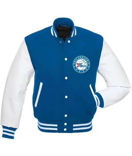 Philadelphia 76ers Royal Blue Body White Jacket