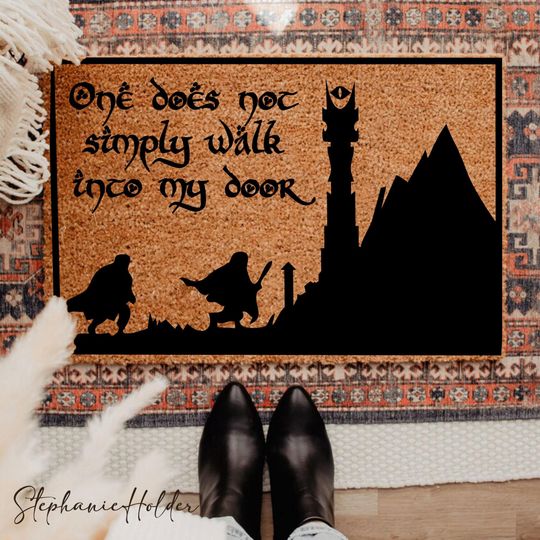Discover One Does Not Simply Walk Into My Door Mat, Speak Friend and Enter Doormat, Geek Nerd Funny Doormat, Welcome Mat, Farmhouse Outdoor Rug