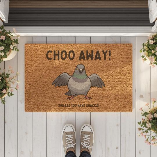 Discover Pigeon Doormat, Cute Pigeon Lover Gift - Home Decor, Novelty Bird Housewarming Present, Funny Welcome Mat, Outdoor/Indoor Rug