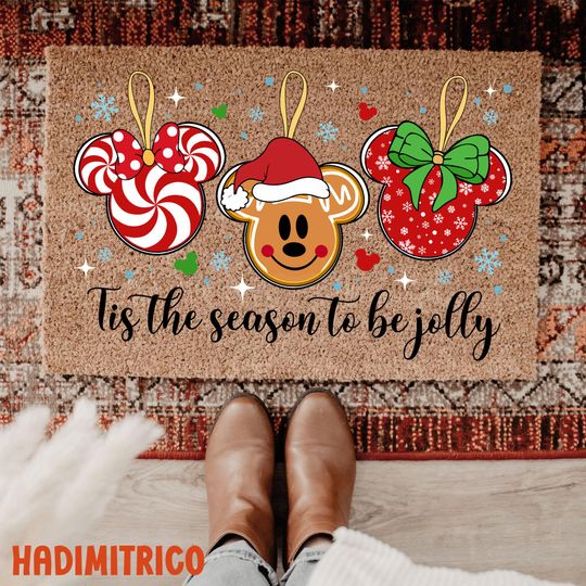 Discover Tis The Season Disney Doormat, Mickey And Friends Christmas Welcome Mat, Festive Home Decor, Xmas Lights Front Porch Rug, Housewarming Gift
