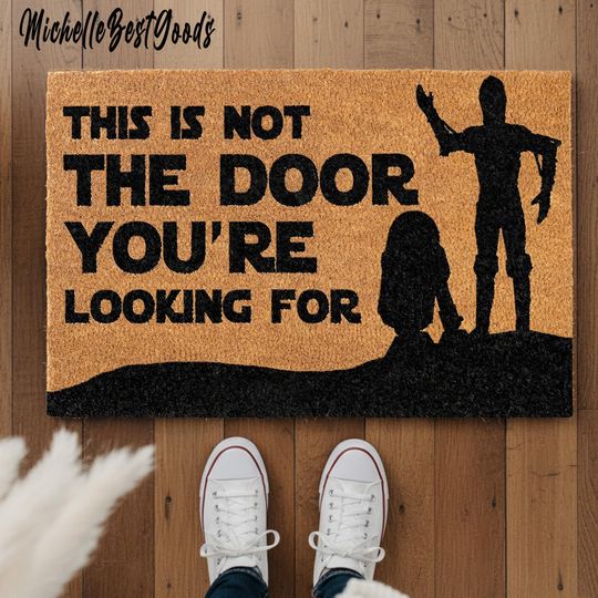 Discover This is Not The Door You're Looking for Door Mat, Star Doormat Nerd Gift, Funny Wars Outdoor Geek Decor, Welcome Mat for Covered Porch