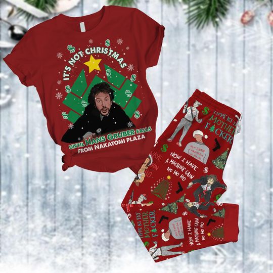 Christmas Nakatomi Plaza Pajamas Set, Christmas Party 1988 Shirt, Vintage Christmas Movie Pajamas Family, Pajamas For Party, Xmas Gift