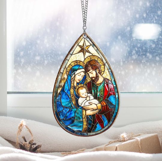 Discover Nativity Suncatcher, Jesus Nativity Window Hanging Decor, Christian Gift, Religious Gift,  Christmas Home Decor, Christmas Gifts
