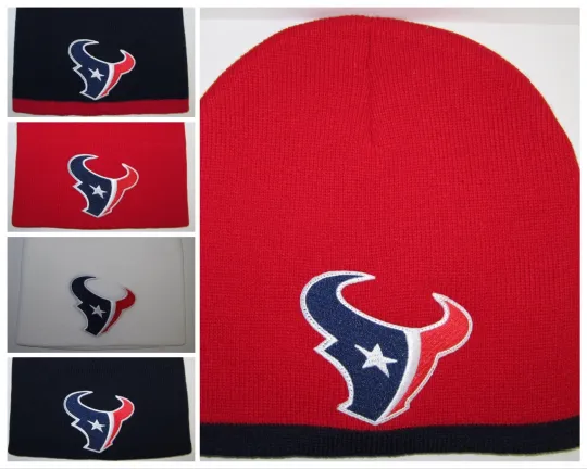 Discover Houston Texans Beanie ~Knit Hat ~CLASSIC football PATCH/LOGO ~5 Cool Colors ~New ~Hot