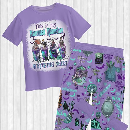 Haunted Mansion Pajamas Set, Horror Foolish Mortals Shirt Pants, Haunted Mansion Women Pajamas, Hitchhiking Ghosts Tshirt, Spooky Gifts