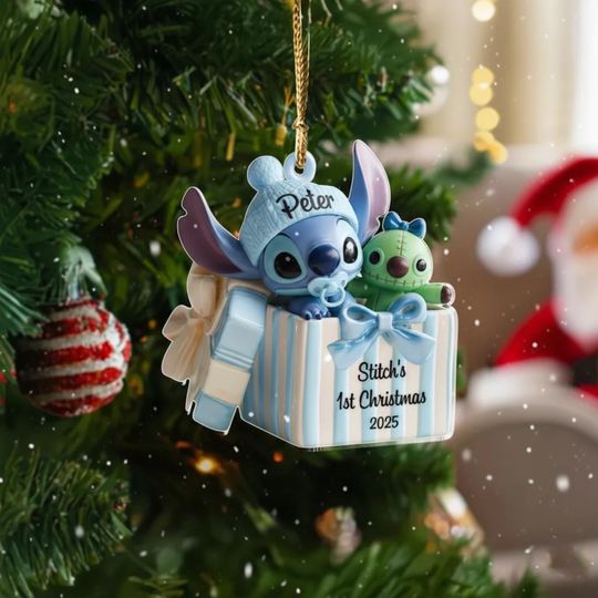 Discover Custom Stitch Babys First Christmas Ornament, Lilo and Stitch Acrylic Keepsake, Disney Baby Gift, New Baby Gift, Christmas gift