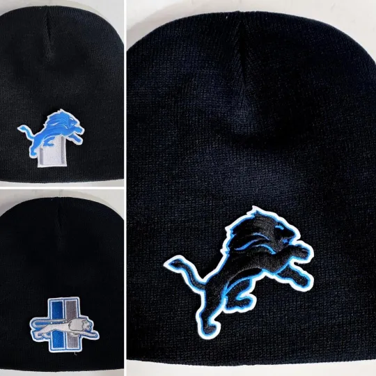 Discover Detroit Lions Beanie 🏈Knit Hat  🏈CLASSIC football PATCH/LOGO 🏈SPECIAL EDITION🏈NEW