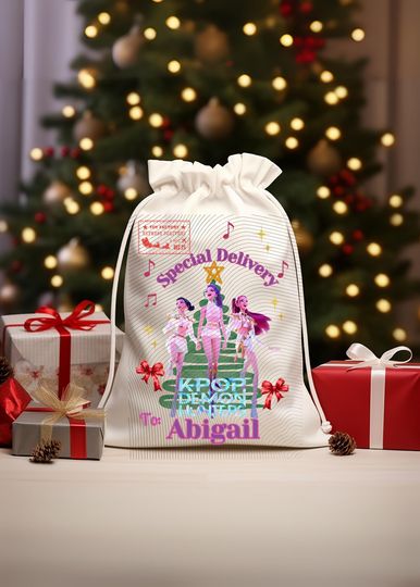 Discover KpOP Demon Hunters Santa Sack DTF, DTF Santa Sack, Christmas PNG