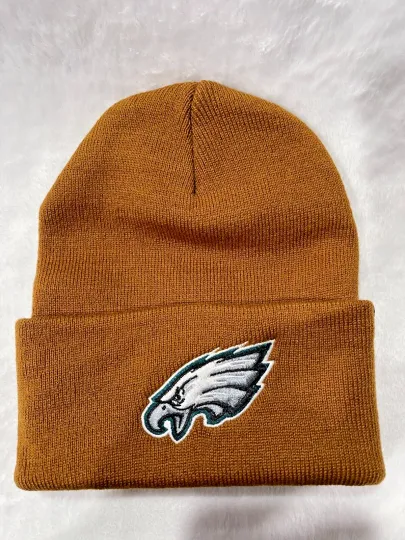 Discover Beanie Philadelphia Eagles Adult Brown Winter Knit Hat Cap Toboggan Sideline USA
