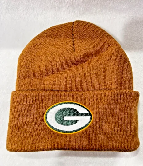 Discover Beanie Green Bay Packers Adult Brown Winter Knit Hat Cap Toboggan Sideline USA