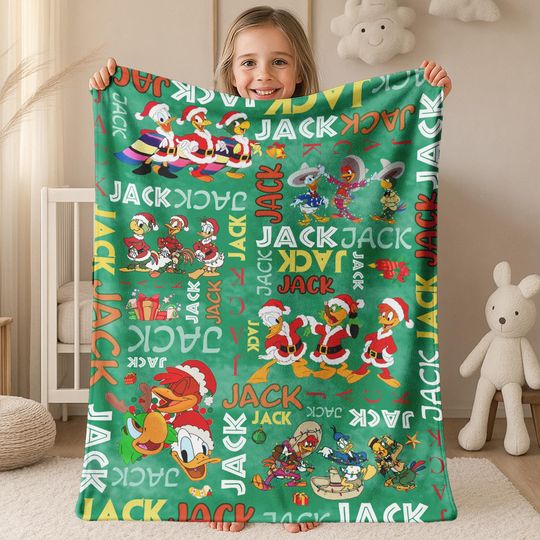 Discover Personalized Watercolor Disney The Three Caballeros Blanket, Margarita Donald Duck Panchito Pistoles Birthday Boy AXIO09
