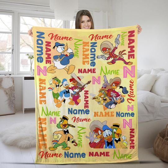 Discover Personalized Watercolor Disney The Three Caballeros Blanket, Margarita Donald Duck Panchito Pistoles Birthday Boy, WDW Epcot Gift KCTN17